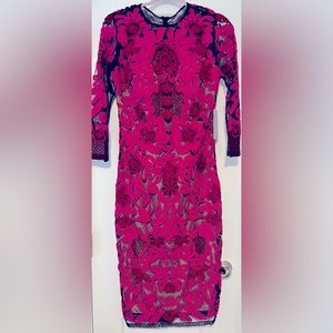 Pink embroidered dress